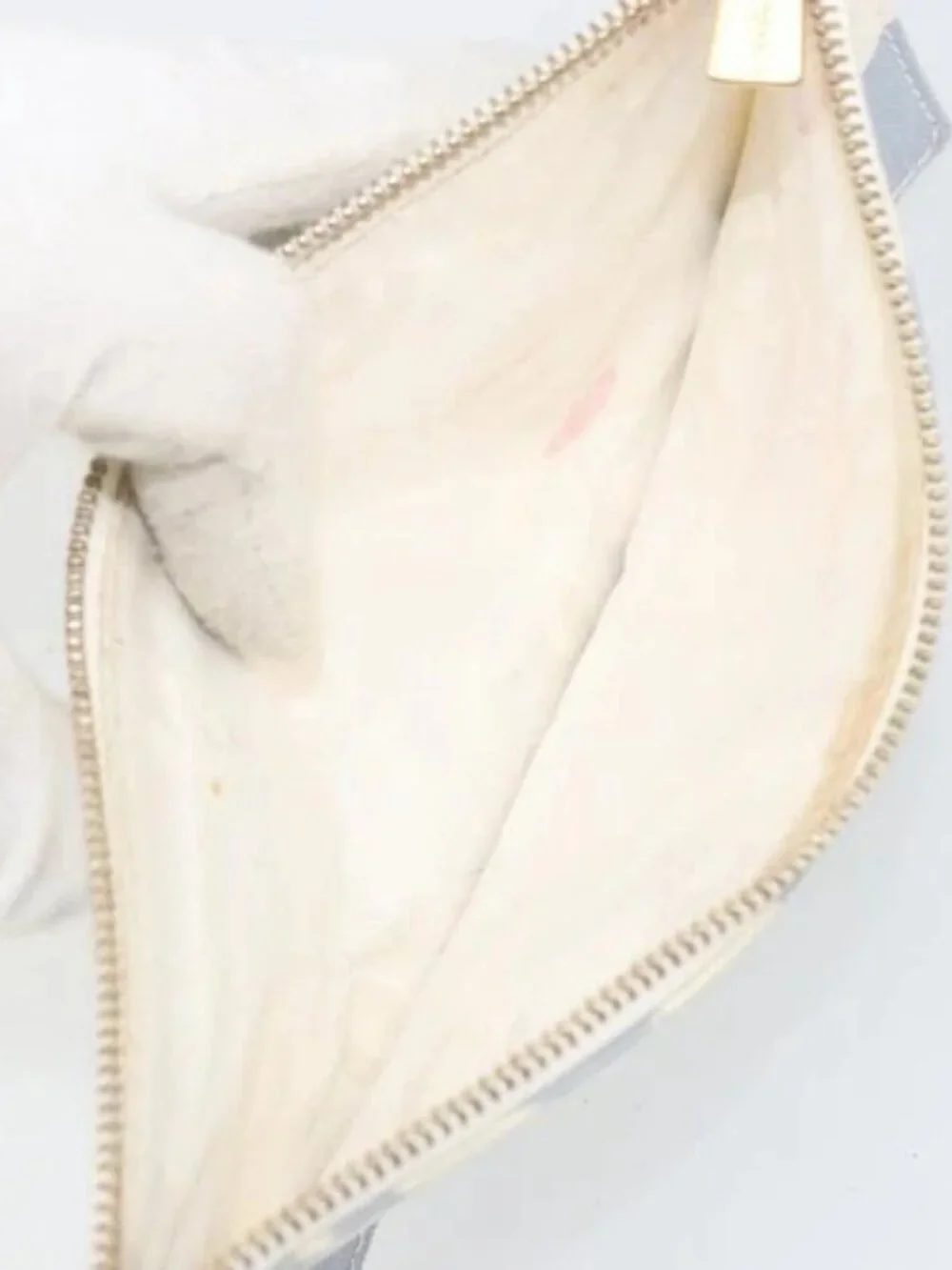 CHANEL COCO Mark Chain Shoulder Bag Canvas Light Blue Gold CC Auth YKZ826A